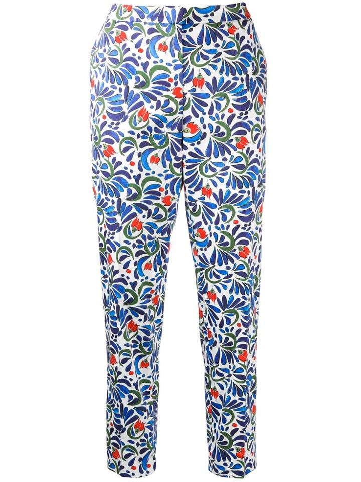 Escada Tile Print Trousers - White