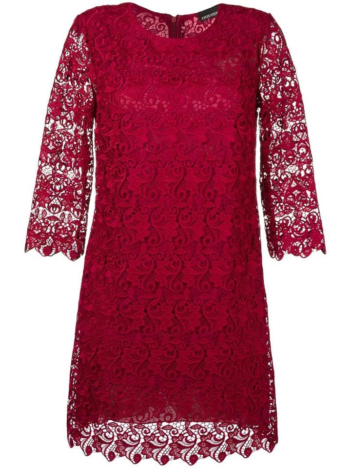 Ermanno Scervino Embroidered Dress, Women's, Size: 46, Red, Polyester/viscose