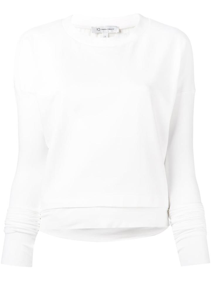 Io Ivana Omazic Crew Neck Sweater, Women's, Size: Medium, White, Cotton/polyamide/spandex/elastane/viscose