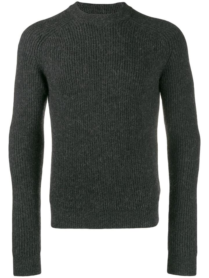Prada Ribbed Knit Sweater - Grey