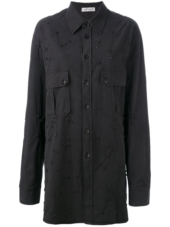 Faith Connexion Embellished Shirt Jacket - Black