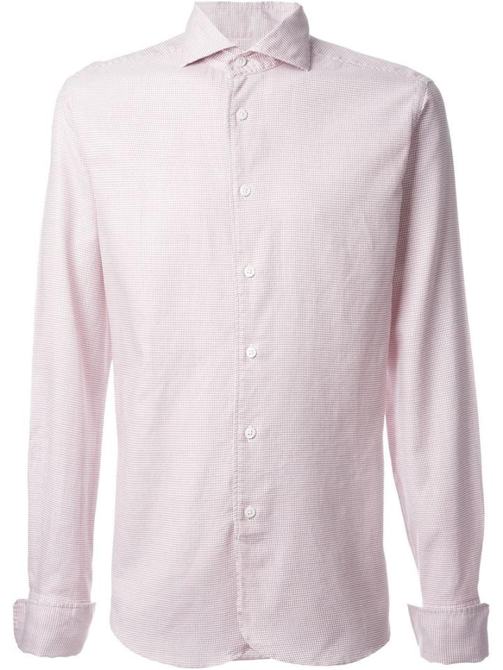 Al Duca D'aosta 1902 Micro Print Shirt, Men's, Size: Xl, Red, Cotton