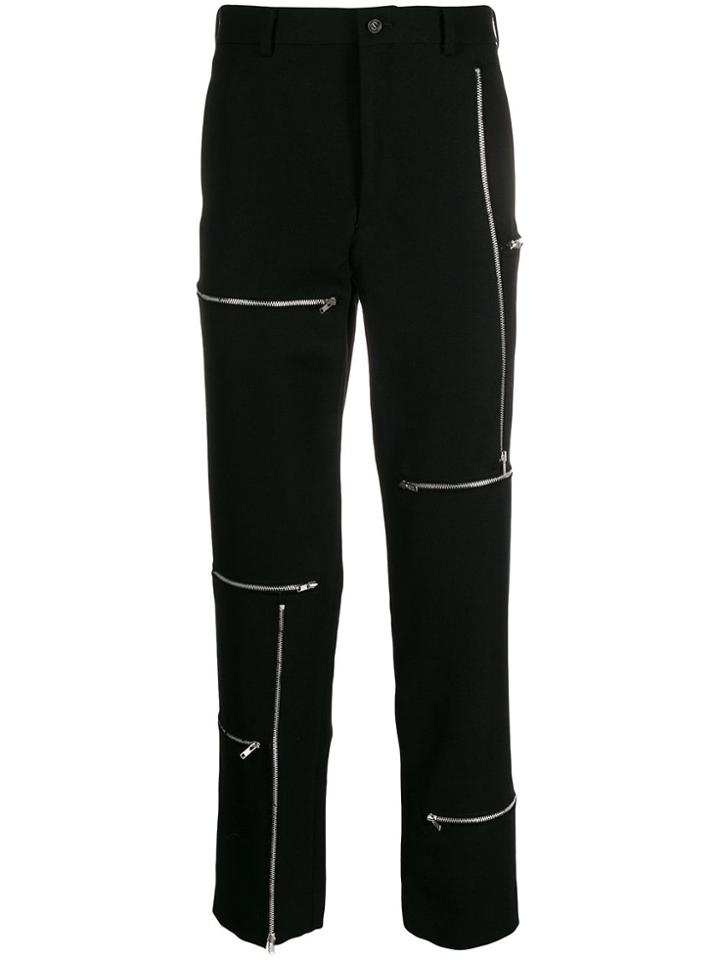 Comme Des Garçons Homme Plus Gabardine Zip Detail Trousers - Black