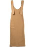 Le Ciel Bleu - Ribbed Knit Salopet - Women - Cotton/polyester - 36, Brown, Cotton/polyester
