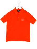 Boss Kids Logo Plaque Polo Shirt, Toddler Boy's, Size: 4 Yrs, Yellow/orange