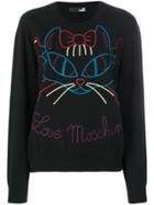 Love Moschino Cat Intarsia Jumper - Black
