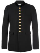 Saint Laurent Officer Jacket, Men's, Size: 50, Black, Silk/cotton/wool