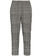 R13 Check Cotton Wool-blend Cropped Trousers - Black