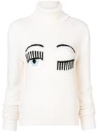 Chiara Ferragni Blinking Eye Roll Neck Sweater - Nude & Neutrals