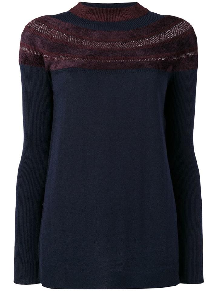 D.exterior Jacquard Detail Sweater - Blue
