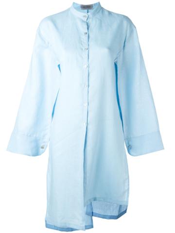 Balossa White Shirt - Long Wide Sleeve Shirt - Women - Linen/flax - 46, Blue, Linen/flax