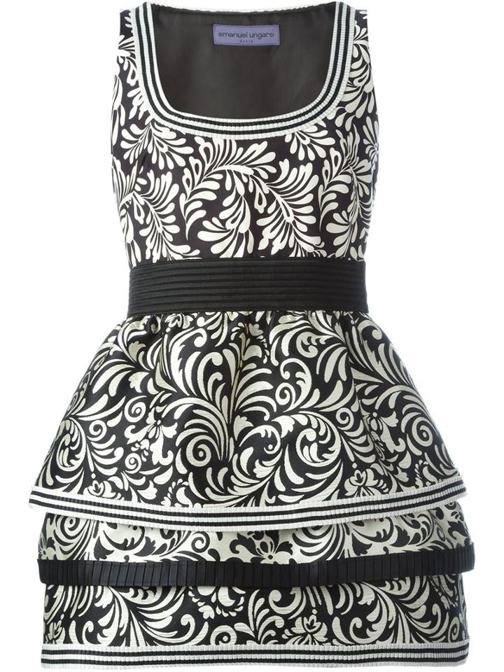 Emanuel Ungaro Printed Mini Dress, Women's, Size: 42, Black, Polyester/polyamide/acetate/rayon