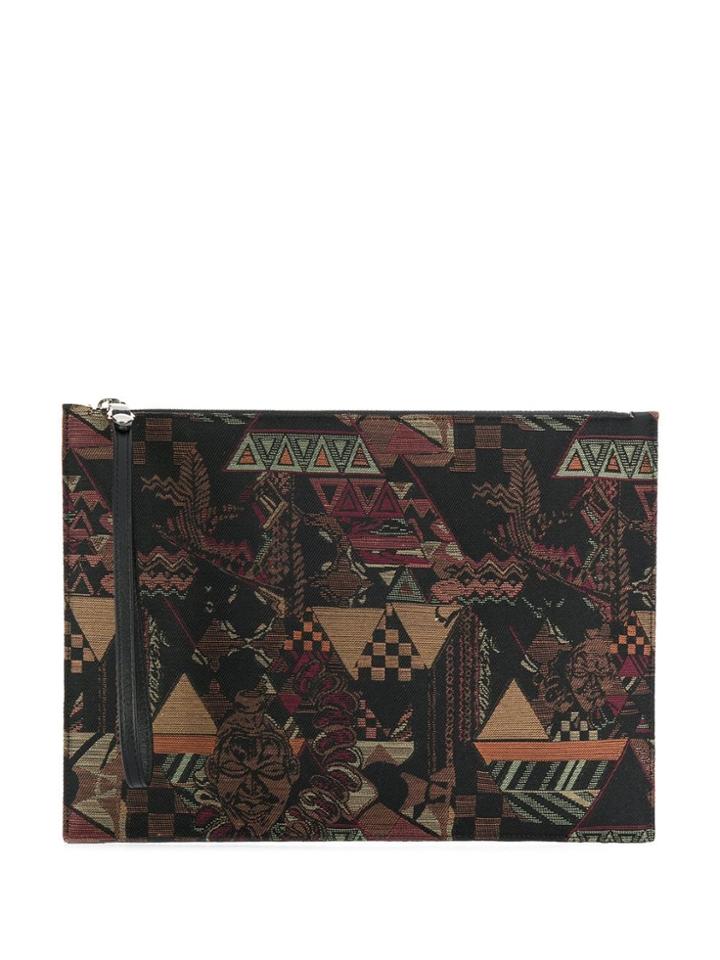 Etro Multi-patterned Clutch Bag - Black