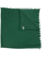 Faliero Sarti - Frayed Scarf - Women - Silk/cashmere - One Size, Green, Silk/cashmere