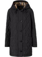 Burberry Diamond Quilted Thermoregulated Hooded Coat - Black