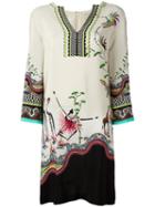 Etro Printed Tunic Dress, Women's, Size: 42, White, Silk