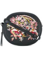 No21 Floral Embroidery Clutch Bag, Women's, Black, Leather
