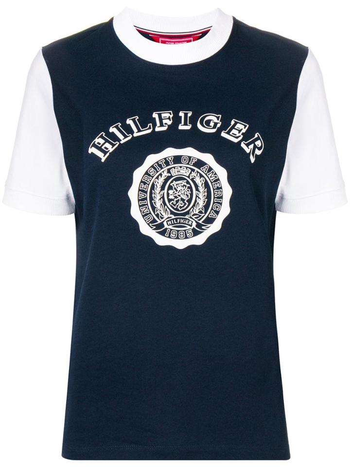 Hilfiger Collection Contrast Sleeve Logo T-shirt - Blue