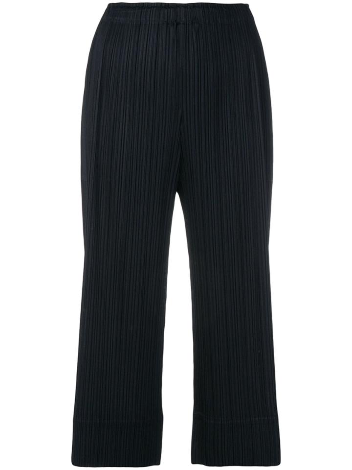 Pleats Please By Issey Miyake Cropped Trousers - Black