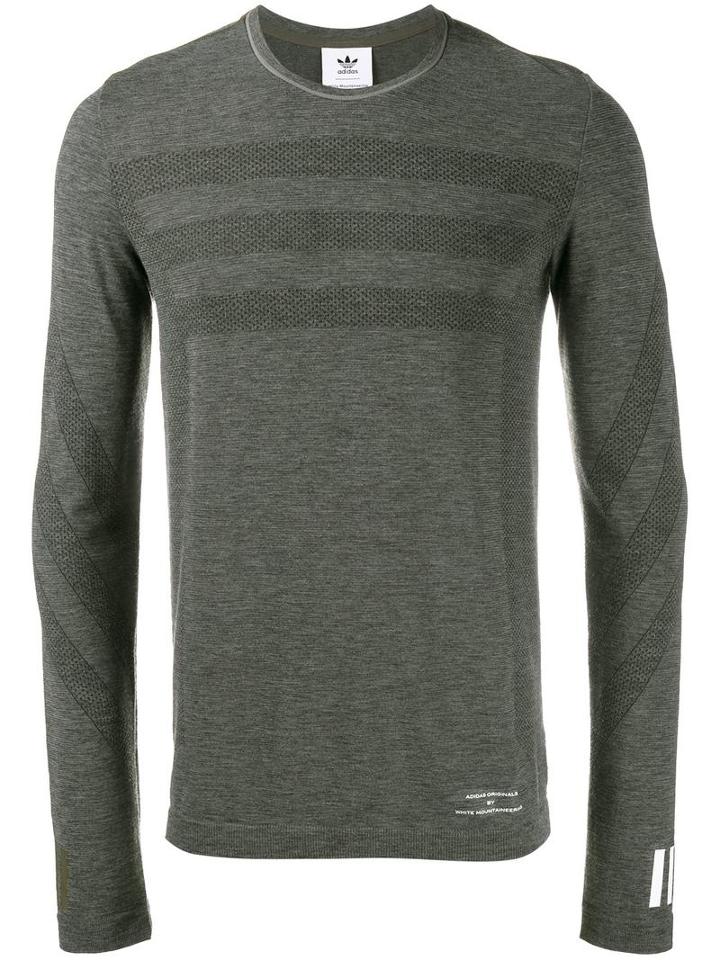 Adidas By White Mountaineering Long Sleeve T-shirt, Men's, Size: Medium, Grey, Wool/polyester/nylon