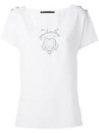 Jean Louis Scherrer Vintage Heart Motif Top - White