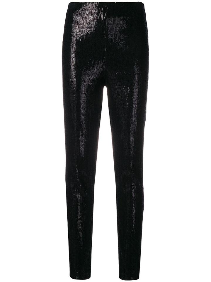 Plein Sud Sequin Skinny Trousers - Black