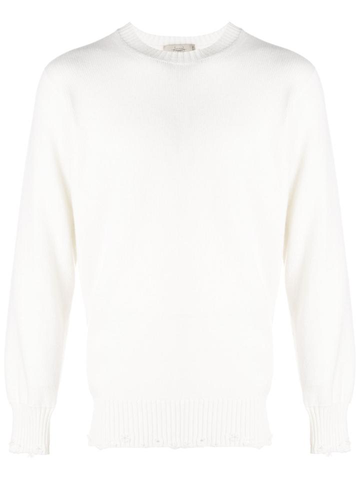 Maison Flaneur Crew Neck Sweater - White