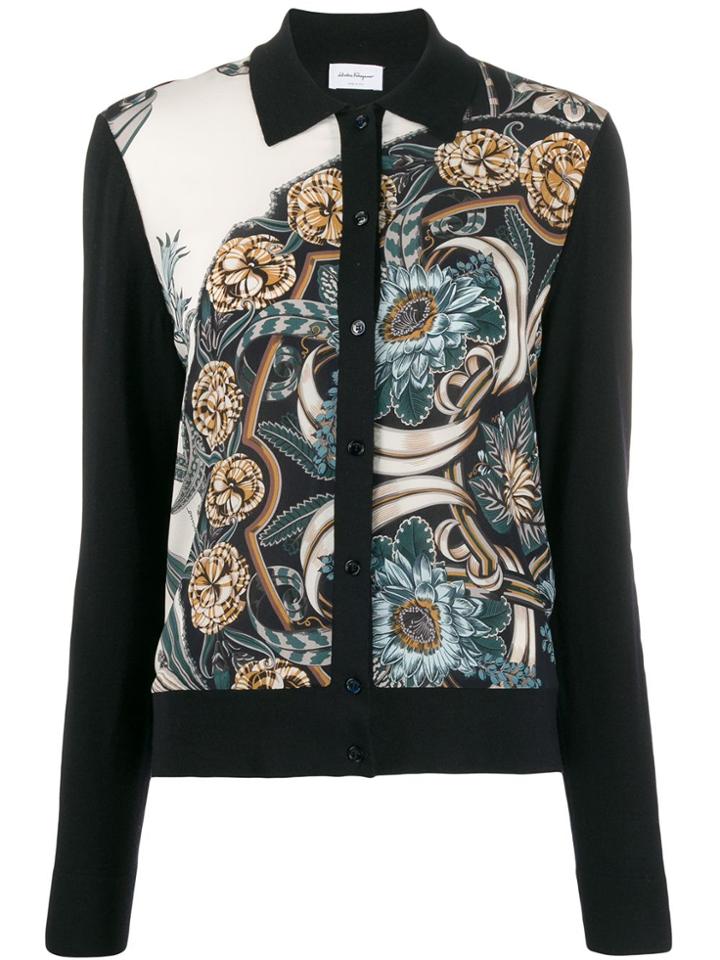 Salvatore Ferragamo Floral Print Cardigan - Blue