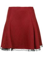 Red Valentino - Lace Hem Skirt - Women - Polyester/acetate/virgin Wool - 40, Black, Polyester/acetate/virgin Wool