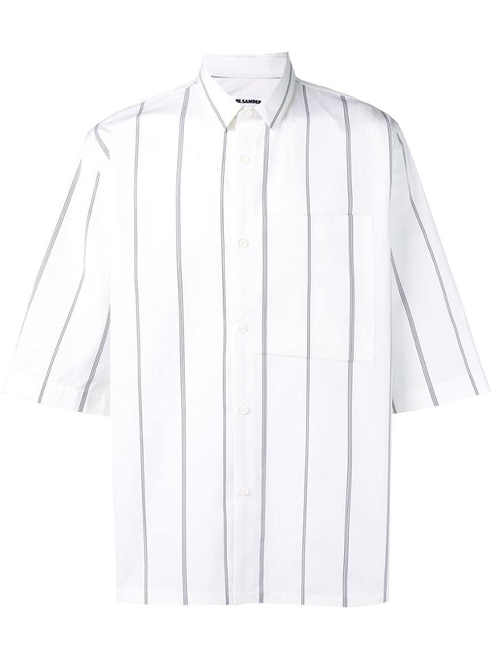 Jil Sander Striped Short-sleeved Shirt - White