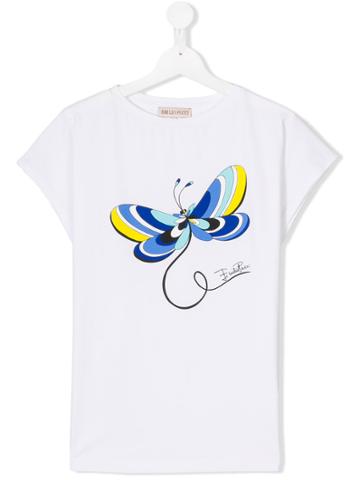 Emilio Pucci Junior Butterfly Print Top - White