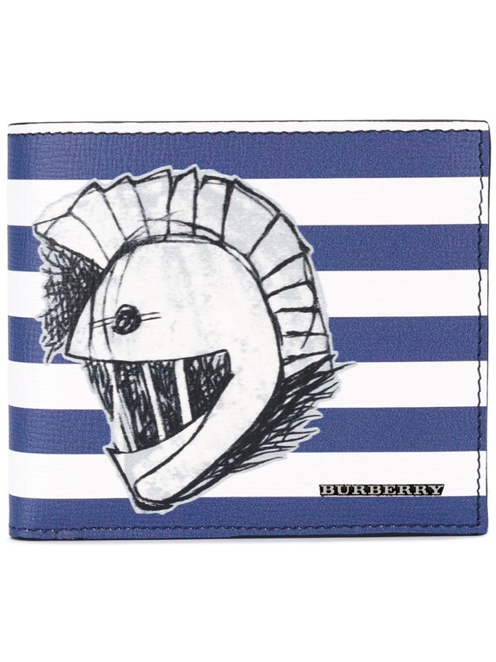 Burberry Striped Wallet - Blue