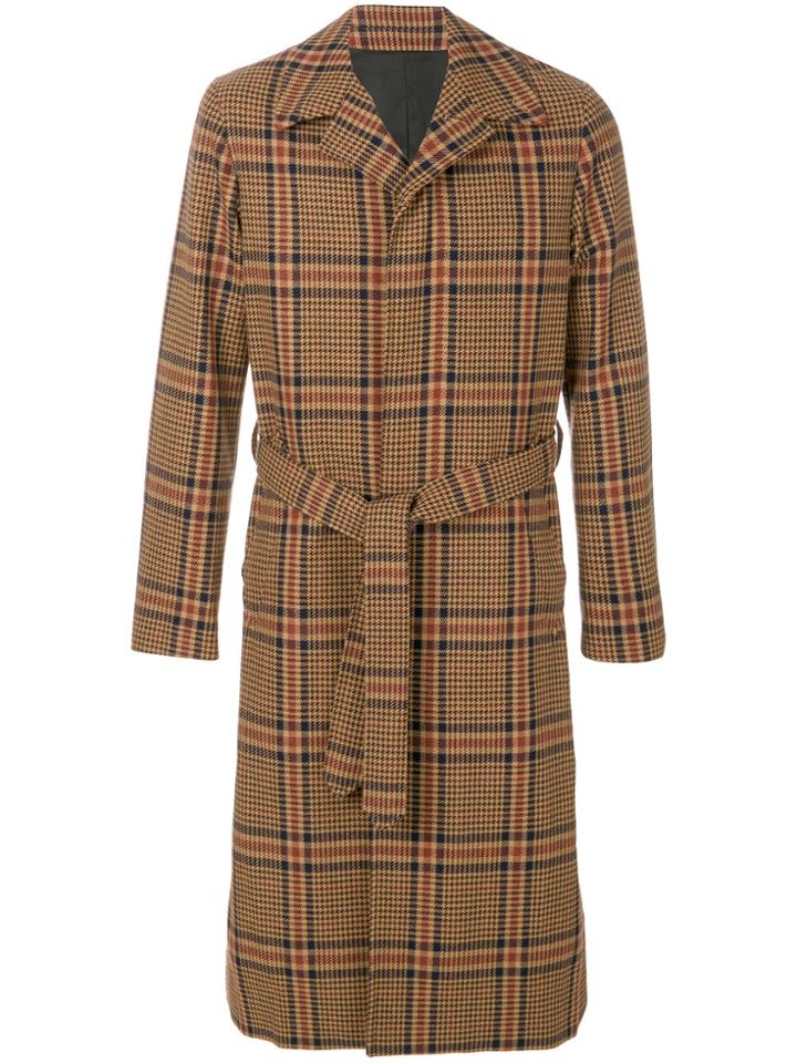 Ami Alexandre Mattiussi Checked Coat - Brown