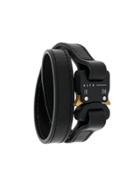 Alyx Brass Trimmed Leather Band Bracelet - Black