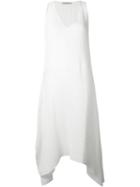 Dusan Pleated Trapeze Hem Dress, Women's, Size: M, White, Silk