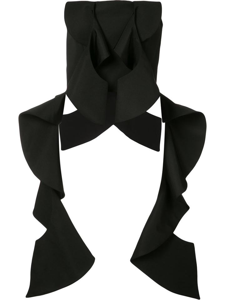 Christian Siriano - Strapless Origami Top - Women - Silk - 4, Women's, Black, Silk