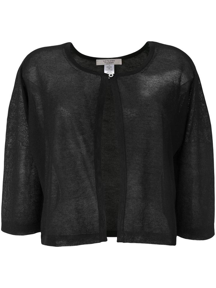 La Fileria For D'aniello Cropped Sleeve Cardigan - Black