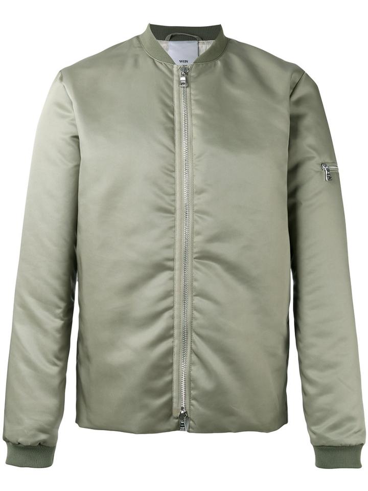 Won Hundred Zip Up Bomber Jacket, Men's, Size: 48, Green, Polyamide/viscose