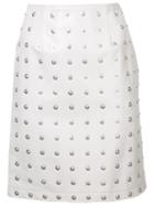 Donnah Mabel Studded Detail Skirt, Women's, Size: 0, White, Leather