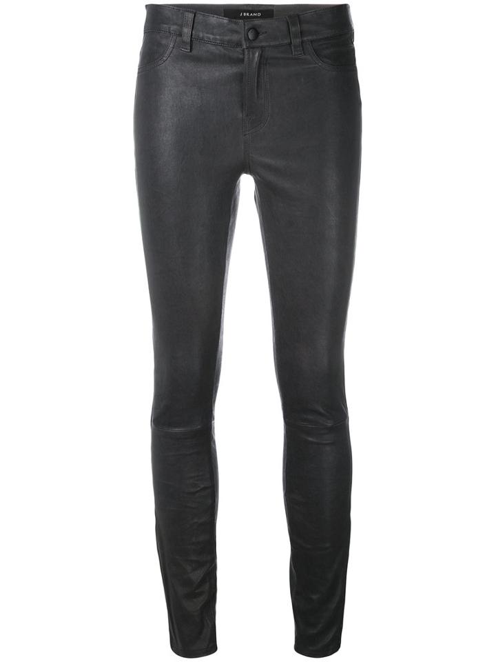 J Brand - Platinum Skinny Trousers - Women - Lamb Skin - 25, Grey, Lamb Skin