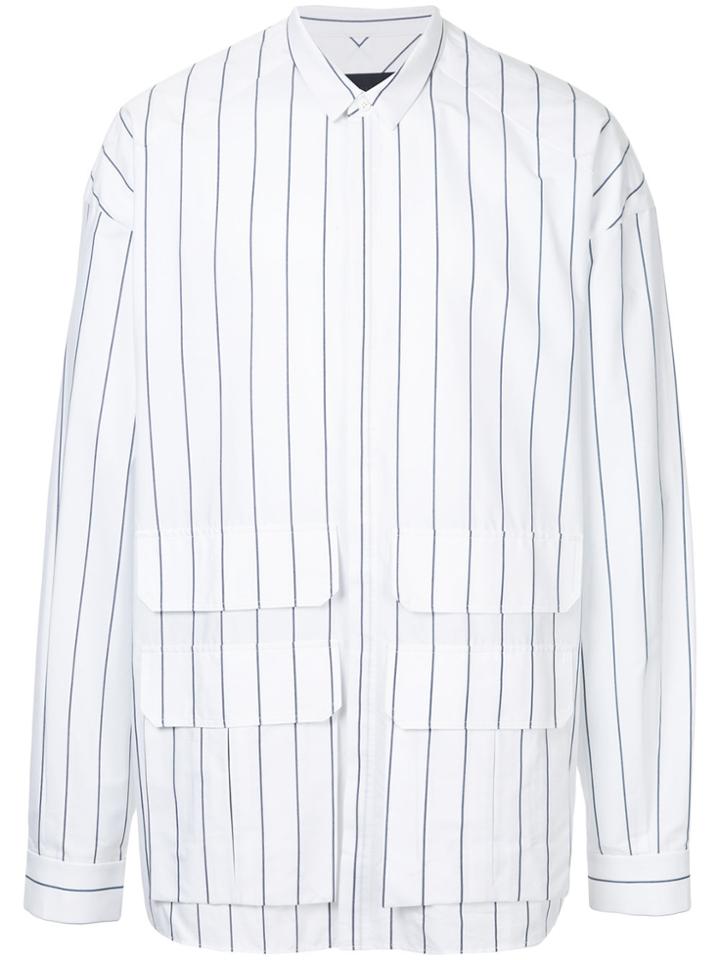 Juun.j Striped Oversized Shirt - White