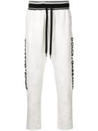 Dolce & Gabbana Lace Embellished Tracksuit Trousers - White