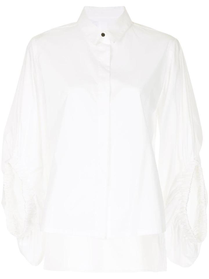 Taylor Draped Fitted Shirt - White