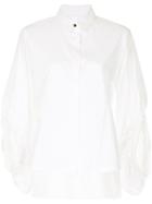 Taylor Draped Fitted Shirt - White