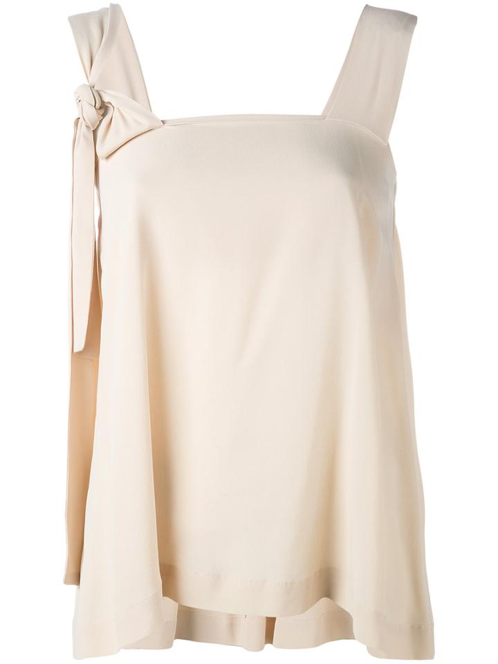 Erika Cavallini - Tie Strap Top - Women - Silk/acetate - 44, Nude/neutrals, Silk/acetate