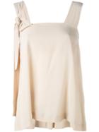 Erika Cavallini - Tie Strap Top - Women - Silk/acetate - 44, Nude/neutrals, Silk/acetate