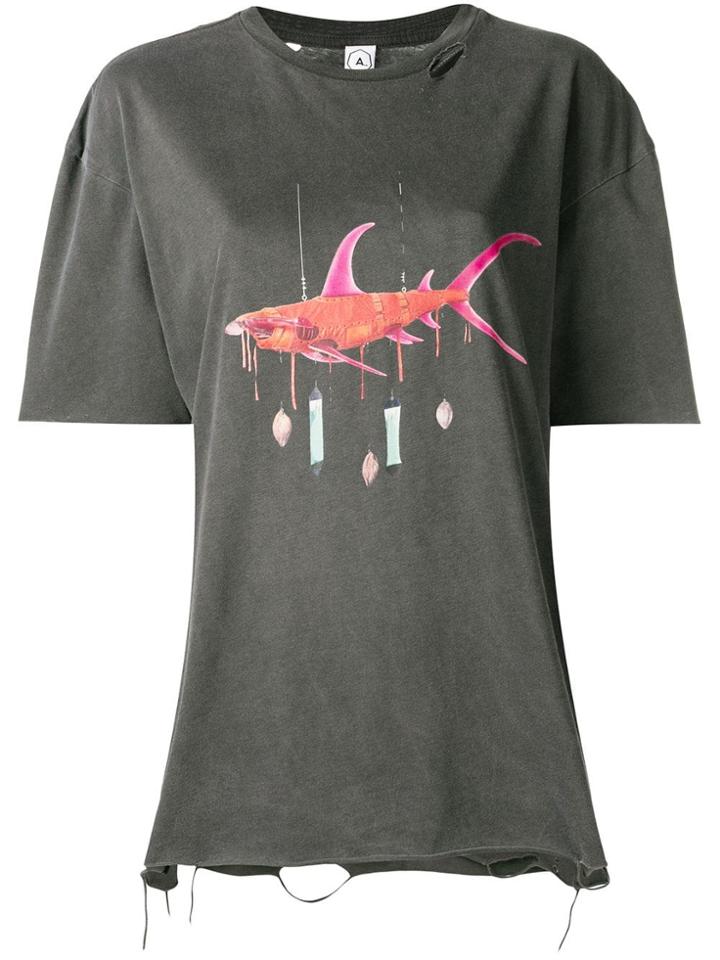 Alchemist Shark Print T-shirt - Black