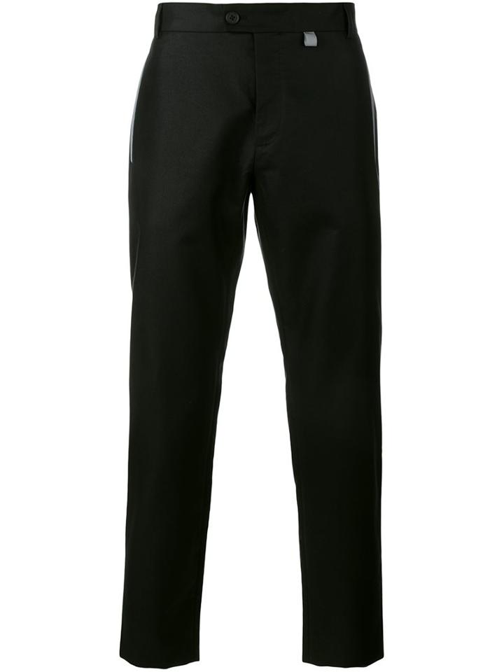 Christopher Kane Contrast Trim Tailored Trousers, Men's, Size: 48, Black, Cotton/viscose