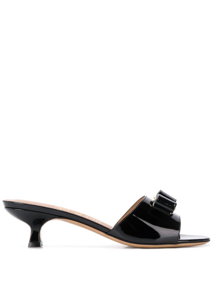 Salvatore Ferragamo Vara Bow Slide Sandals - Black