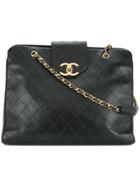 Chanel Vintage Super Model Jumbo Xl Quilted Cc Logo Shoulder Bag -